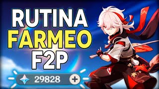 RUTINA DE FARMEO F2P Tips de farmeo  36 ESTRELLAS ABISMO  Genshin Impact [upl. by Cooley224]