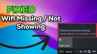 Fix WiFi Icon Not Showing Problem on Windows 1011  2024  FIX [upl. by Lubbi]