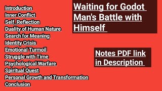 Waiting for Godot Mans Battle with HimselfNotes PDF link in Descriptionstudywitharish [upl. by Nirroc962]