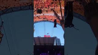 Fremont Street Experience Vegas  Zipline [upl. by Yliab376]