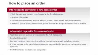 Tech Data Veritas How To Place Quotes and Orders [upl. by Zemaj59]