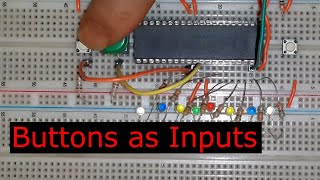 Buttons as Inputs 🔴 PIC Microcontroller Programming Tutorial 4 MPLAB in C [upl. by Killion]