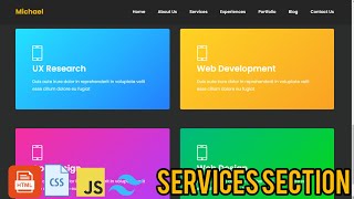 Portfolio Website Using HTML CSS Tailwind amp Javascript  Services Section Part 5 codewithsirohiya [upl. by Philis279]