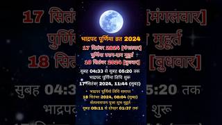 Bhadrapada Purnima Kya hai  Mahatva  🌕 Samay Tithi  kyu Manaya Jata hai  kis God ki puja kare [upl. by Becket]