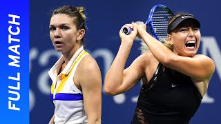 Maria Sharapovas stunning Grand Slam return  vs Simona Halep  US Open 2017 Round 1 [upl. by Ppilihp989]