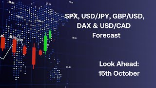 SampP500 USDJPY GBPUSD DAX USDCAD forecast Look Ahead 15th October [upl. by Esinereb]