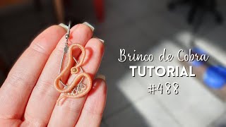 Como fazer um brinco de cobra em macramê  Dede Tutoriais 488 [upl. by Retsevlis678]