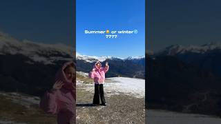 I like winter❄🥶funnyvideos snow winter beautiful mountains [upl. by Urdna]