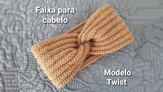 FAIXA DE CROCHÊ PARA CABELO  Modelo Twist [upl. by Chisholm448]