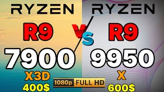 R9 9950X VS 7600x3d vs 7900x3d vs 7800x3d VS 14900K VS 7950x3d vs 5800x3d [upl. by Ogg]