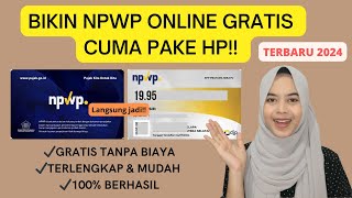 GRATIS CARA MEMBUAT NPWP ONLINE CUMA PAKAI HP TERBARU 2024  TUTORIAL DAFTAR NPWP ONLINE [upl. by Feinleib386]