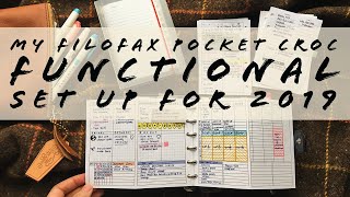 My Filofax Pocket Croc functional Set up for 2019  ft PeanutsPlannerCo EllemonPaperCo [upl. by Daub]