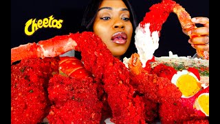 KING CRAB SEAFOOD BOIL MUKBANG  HOT CHEETOS TAKIS  SEAFOOD  MUKBANG  CHEESE SAUCE  ASMR EATING [upl. by Ursala676]