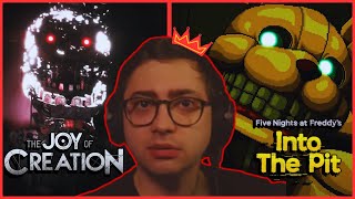 TODOS OS MELHORES MOMENTOS DO ALANZOKA JOGANDO FNAF INTO THE PIT E FNAF THE JOY OF CREATION demo [upl. by Luas]