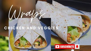 Tortilla Waraps with amazing filling with veggiescheese and chicken must try [upl. by Nauqad209]