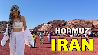 The Real Iran walking in Ruby Red Beach Hormuz Island [upl. by Dnilazor]