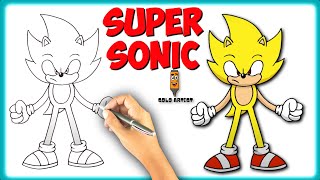 How to Draw Super Sonic  Art Tutorial  Simple amp Easy [upl. by Adnoval]