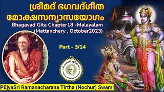 ഭഗവദ്ഗീത അധ്യായം18 314പൂജ്യശ്രീ രമണചരണതീർത്ഥ സ്വാമി PujyaSri RamanacharanaTirtha NochurSwami [upl. by Roderic]