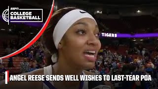 This was for Poa  Angel Reese gets emotional after LSUs win  ESPN College Basketball [upl. by Enehpets]