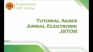 Tutorial Akses Jurnal JSTOR [upl. by Estevan]