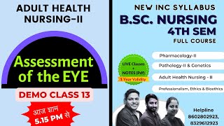 Assessment of the Eye in hindi  Medical Surgical NursingII  BSc Nursing 4th Sem [upl. by Callida]