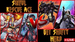 YuGiOh OTS Locals Get Shifty Hero vs Sinful Rescue Ace How Can We Build Upon Our Losses [upl. by Aneele]