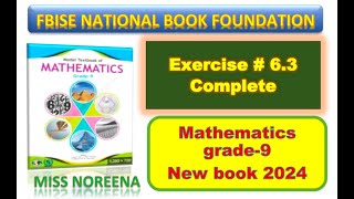 Class 9 Math Exercise 63 NBF Ex 63 Class 9 federal board FBISE Math National Book foundation [upl. by Hutt]