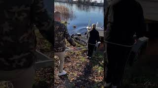 Boat loading mishap in Karlstad Sweden [upl. by Narud569]