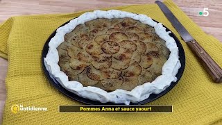 Recette  Pommes Anna et sauce yaourt  La Quotidienne [upl. by Kieger590]