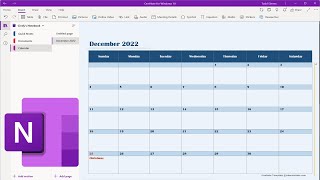 Insert an Editable Calendar into a OneNote Page\Section [upl. by Roddy]