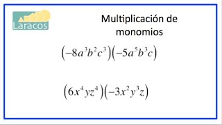 Multiplicación de monomios ejemplo 2 [upl. by Lambertson]