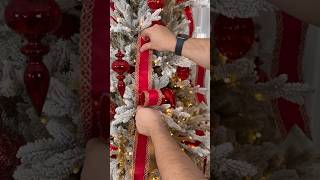 A simple way of adding ribbon to your Christmas tree 🎄 shorts christmas diy decor [upl. by Corbie]