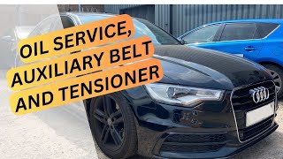 Audi A6 Oil change and auxiliary belt and tensioner replacement [upl. by Line]