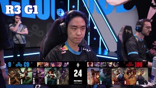 C9 vs 100  Game 1  Round 3 S14 LCS Summer 2024 Playoffs  Cloud 9 vs 100 Thieves G1 full [upl. by Rtoip635]