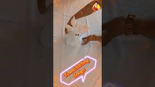 how to make towel folding giraffe 🦒 bed design with towel for housekeeping Rajib towel art tutorial [upl. by Roberto]