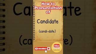 Pronunciation of Candidate  English Grammar  English Speaking Practiceieltsspeaking shorts [upl. by Marienthal]