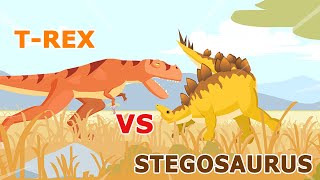 TRex vs Stegosaurus  TRex vs Dinosaurs Deathmatch  Dino Animation [upl. by Llednar935]