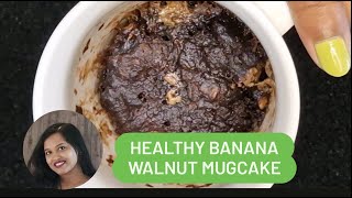 2min Healthy Banana Walnut Mug Cake  No Egg No Sugar No Oil  Wholewheat Walnut Banana Mug Cake [upl. by Lonne632]