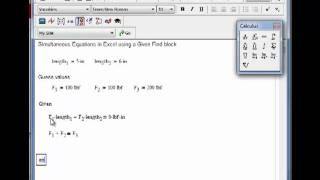 Mathcad Given  Find Blocks [upl. by Nalim]
