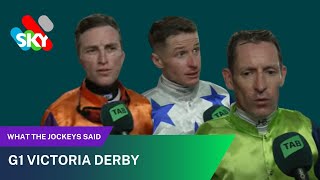 G1 VICTORIA DERBY  What The Jockeys Said [upl. by Jac247]