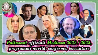 Palinsesti ufficiali Mediaset 2022 2023 programmi novità conferme bocciature [upl. by Tlok426]