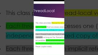 ThreadLocal values java coding codingtutorial programming programmer education shorts [upl. by Donelu]