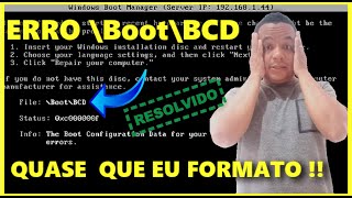 COMO RESOLVER O ERRO Boot\Bcd\ DO WINDOWS [upl. by Oneladgam]