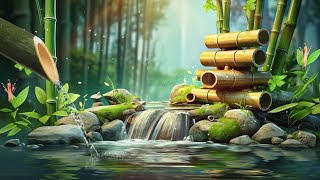 Relaxing Music  Fall asleep easily in the bamboo forest with the natural sound of the fountain [upl. by Forest]