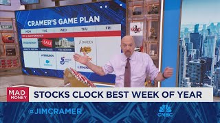 Jim Cramer on what hes watching as stocks end the week up [upl. by Htebharas]