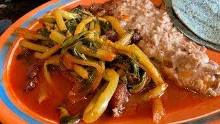 VERDOLAGAS EN CALDITO Y FRIJOLES  MEXICAN VEGETARIAN PURSLANE IN CHILI SAUCE WITH BEANS [upl. by Asilef]