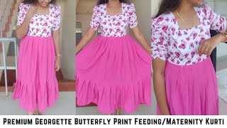 Trendy Feeding GownsMaternity Wears AllTime Outfits maternity feeding printed trending dress [upl. by Atikim192]