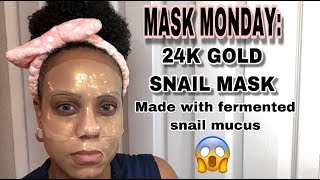 24K Gold Snail Mask Review amp Demo  Mask Monday  JackieNaturals [upl. by Edalb]