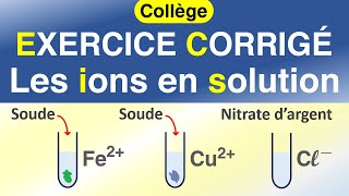 Les tests didentification des ions en solution  EXERCICE corrigé  Chimie  Collège [upl. by Secrest]