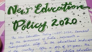 Economics class 12 project on New Education Policy 2020 [upl. by Nema547]